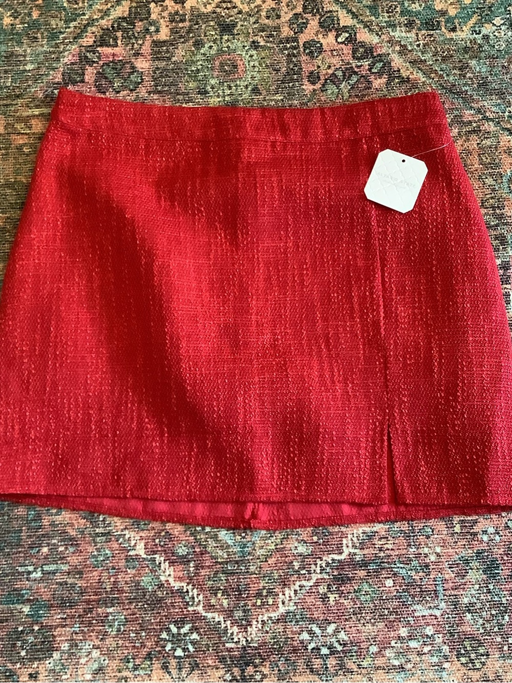 NWT Altar'd State Red Tweed Mini Skirt